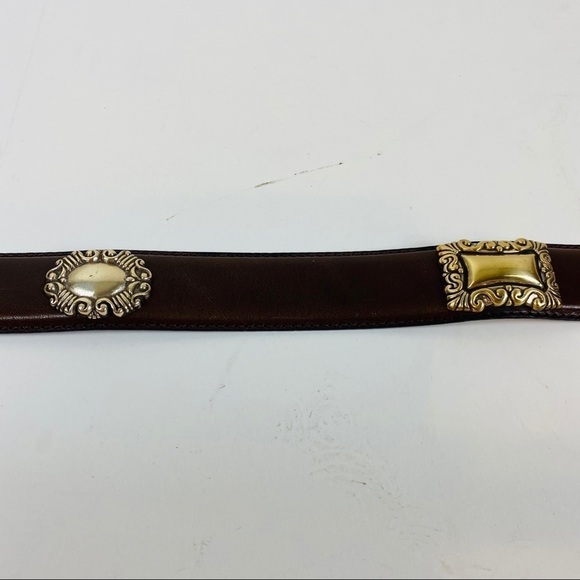 Fossil Brown Leather Belt w/Silver Details Size M - Picture 12 of 12